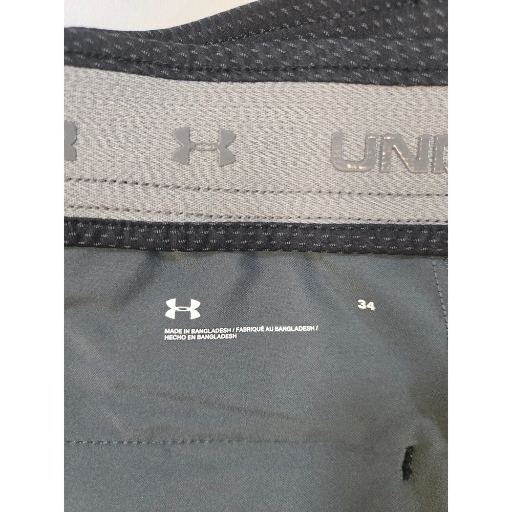 Under Armour Mens Gray‎ Match Play Novelty Golf Shorts Size 34 Style 1362498